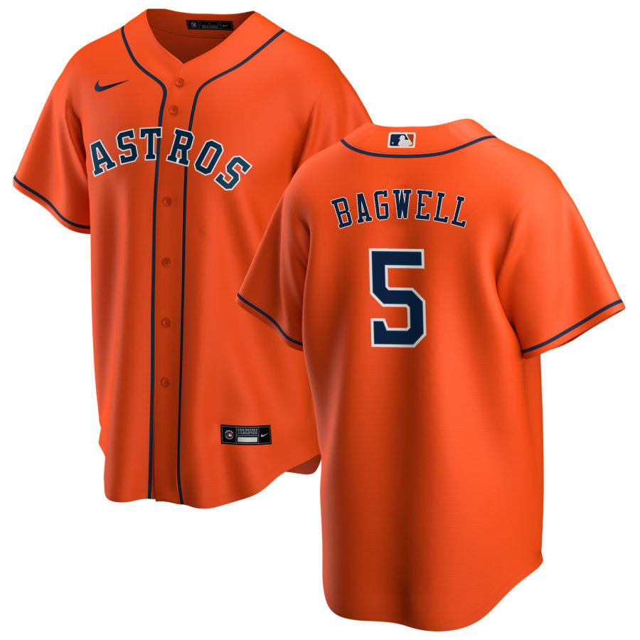 Nike Men #5 Jeff Bagwell Houston Astros Baseball Jerseys Sale-Orange